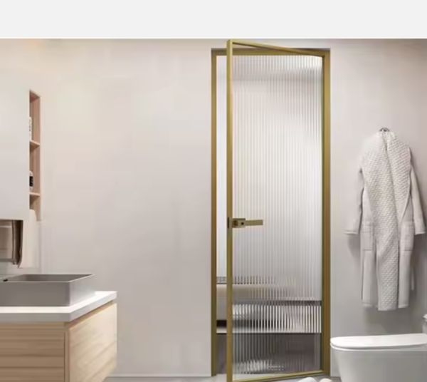 HJ frameless folding door aluminum glass double fold kitchen, toilet, bathroom sliding folding door, internal partition - 图片 3