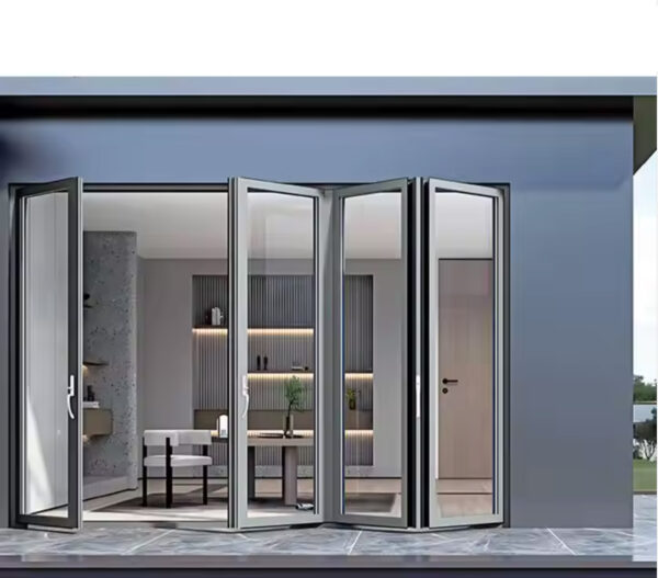 Modern exterior insulated accordion folding doors folding patio doors transparent folding accordion doors - 图片 3