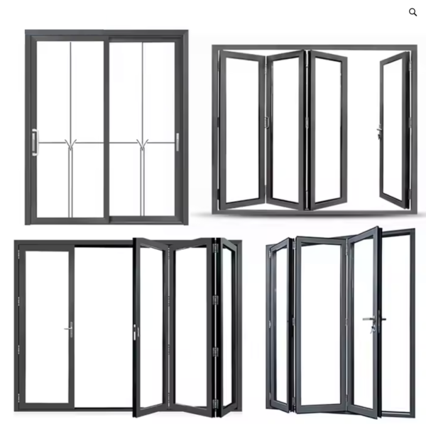 High quality control entrance aluminum double folding door balcony French front aluminum exterior glass folding patio door - 图片 3