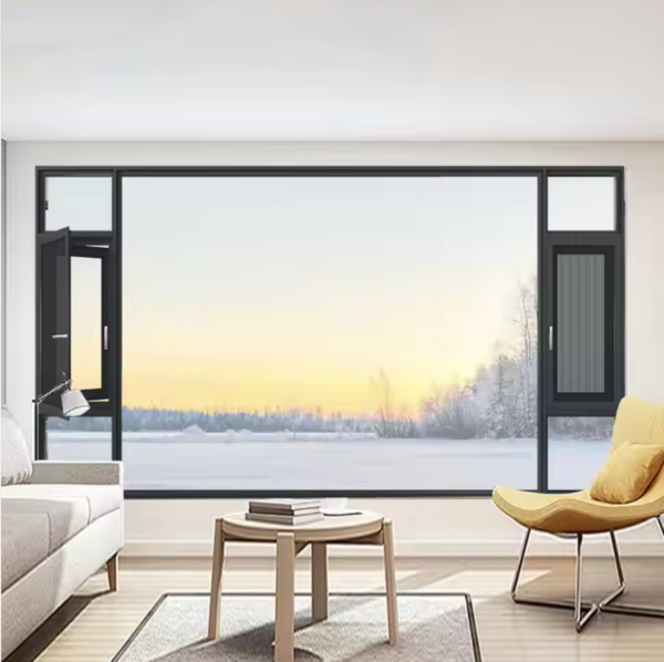 High quality soundproof aluminum casement window custom double glazed casement window