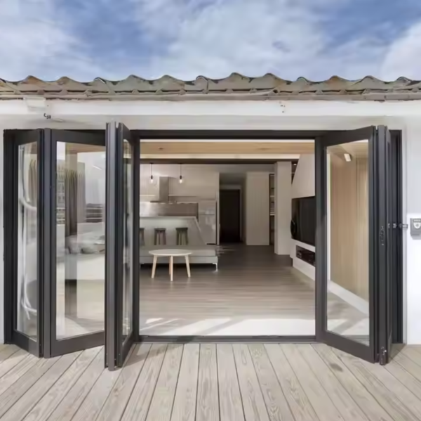 Sliding folding accordion glass door balcony thermite break double fold patio door - 图片 3