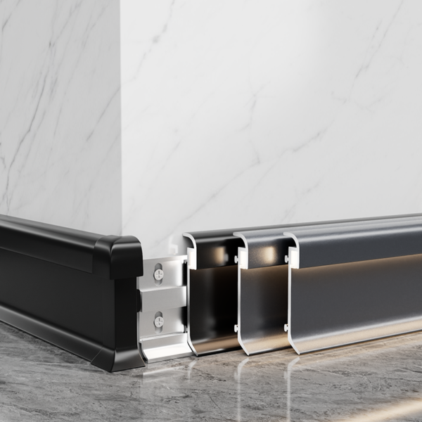 Aluminum LED Skirting Board Wall Baseboard Trim | Metal LED Light Strip Profile for Interior Decoration 6cm 8cm 10cm 12cm - 图片 2
