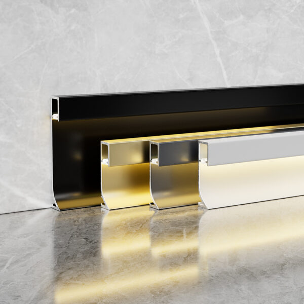 Aluminum LED Skirting Board Wall Baseboard Trim | Metal LED Light Strip Profile for Interior Decoration 6cm 8cm 10cm 12cm - 图片 7